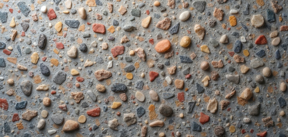 Poster terrazzo texture background. concrete wall surface with multi-colored stones of different colors. va