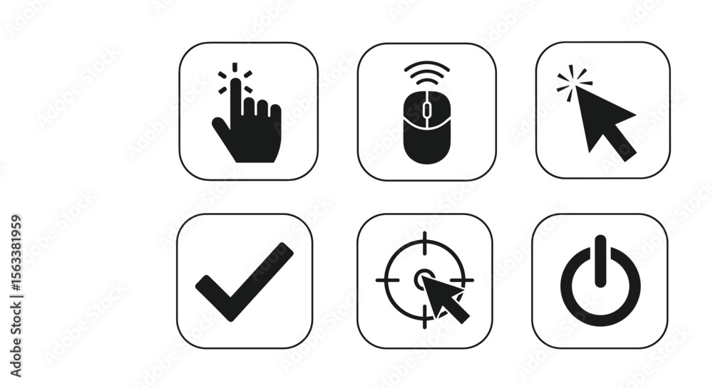 Poster Understanding digital interaction icons a comprehensive guide to computer mouse pointer clicks and selection symbols for enhanced user experience design and accessibility