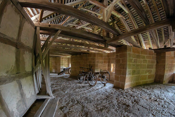 The artillery passageway in the Hospital Bastion (Spitalbastei) of Rothenburg ob der Tauber, medieval best-preserved of Renaissance military engineering in Germany. Constructed in the 16th century.