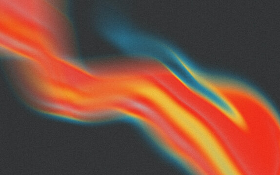 Vibrant grainy gradient abstract flame streak, colorful motion blur texture background