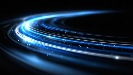 Dynamic blue light trails abstract background for futuristic technology concept - Powered by Adobe