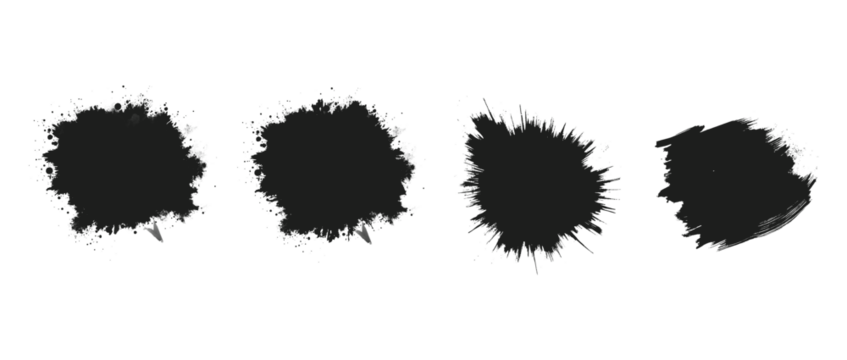 Black spray paint splatter elements, graffiti ink dotted splashes, grainy retro style, noise dust dirty drip texture, speckled grit, stippled dots spatter