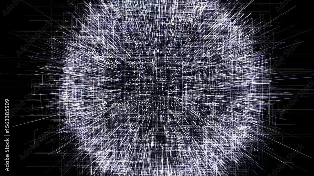 Poster abstract tech globe of digital lines