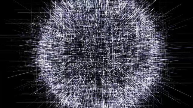 Abstract tech globe of digital lines