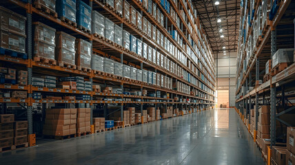 Fototapeta premium Organized Industrial Warehouse Interior