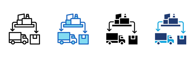 Supply Chain icon Multi Style Vector Illustration
