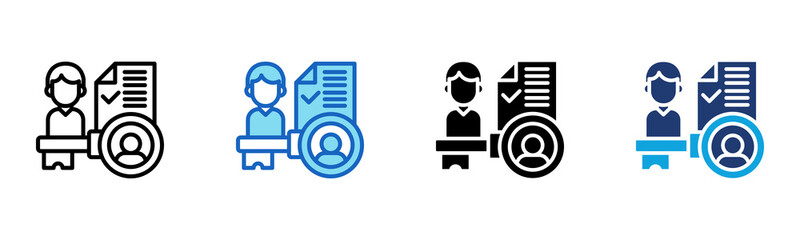 Employee Evaluation icon Multi Style Vector Illustration