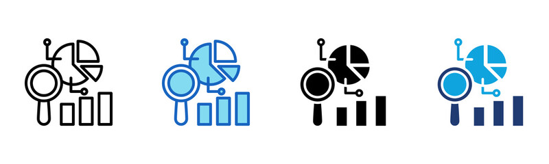 Data Insight icon Multi Style Vector Illustration