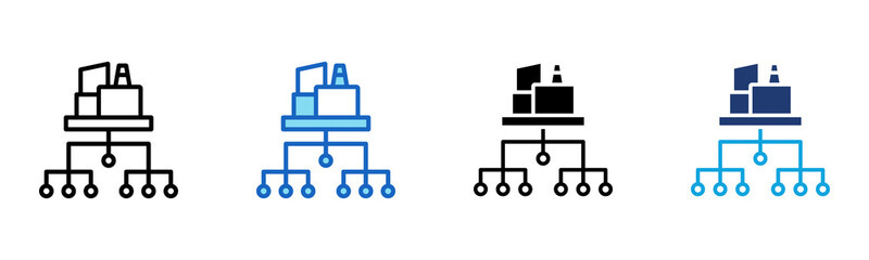 Business Hierarchy icon Multi Style Vector Illustration