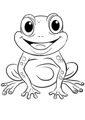 Cute Smiling Frog – Minimal Cartoon Style Illustration