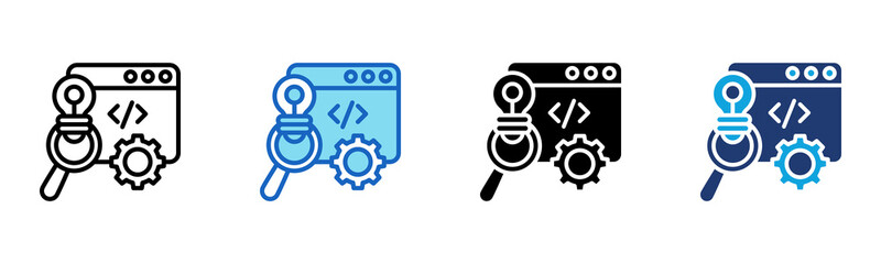 Code Research icon Multi Style Vector Illustration