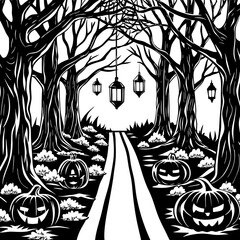 vector illustration of a halloween background