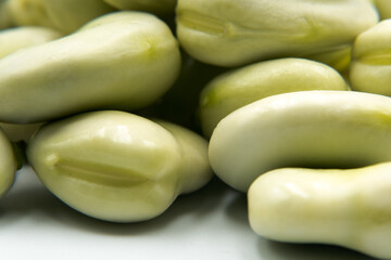 Green broad bean seeds, a high-value vegetarian food

