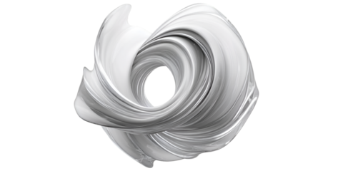 Abstract Spherical Whirlpool Shape Isolated on Transparent Background