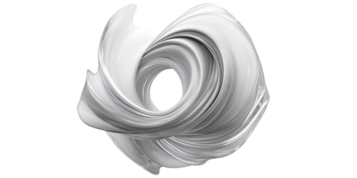 Abstract Spherical Whirlpool Shape Isolated on Transparent Background