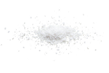 Pile of White Sea Salt Isolated on White Background