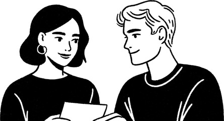 Captivating moment: two people exchanging glances and connection