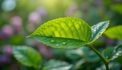 Fresh Green Leaf Background in Garden Setting for Eco Nature Themes