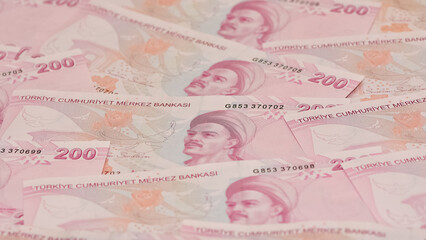banknotes of various countries. turkish lira photos