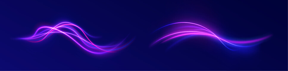 PNG glowing energy neon light fast moving vibrant wave abstract background dynamic pattern design colourful motion speed curving twisting line blue pink purple wallpaper power modernity

