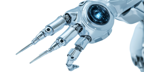 AI-Controlled Robotic Surgery Technology Isolated on Transparent Background