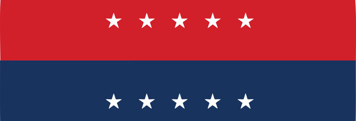 Vector Design of a Red, White, and Blue Patriotic Layout with Vibrant Colors, Scattered Stars, and a Clean, Crisp Decorative Style