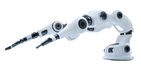 AI-Controlled Robotic Surgery Technology Isolated on Transparent Background