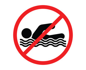 No swimming sign forbidden swimming. no swimming allowed. swimming not allowed. no swimming. no swimming area