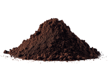 Ground Coffee Dark Roast Espresso Beans Texture isolated on a transparent background