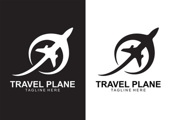 Modern Travel Plane Logo Design – Airplane Branding Icon for Aviation and Tourism