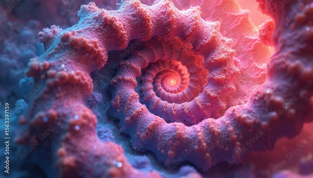 Poster AI-generated abstract art, vibrant spiral patterns, fractal design. Dynamic colourful composition with rich hues, gradient light. Concept art for posters, banners, wallpaper, illustration,