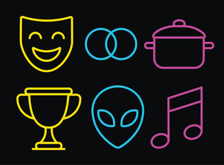 Neon Style TV Programs Genre Icon