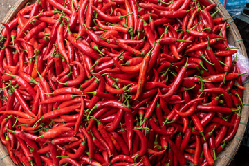 Red Chili Peppers at a Southeast Asian Market