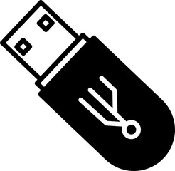 flash drive icon. silhouette USB. Icon usb
