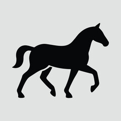 Silhouette of a horse walking equine mammal animal vector illustration
