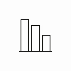 decreasing bar chart icon sign vector
