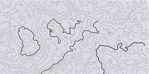 Retro topographic map. Geographic contour map. Abstract outline grid, vector illustration.