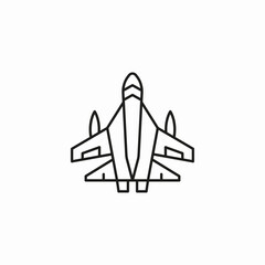 jet fighter aircraft icon sign vector