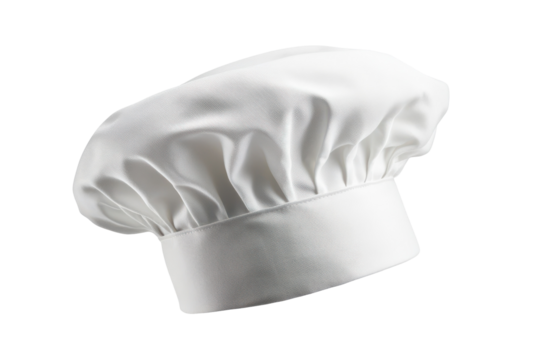 White Chefs Hat Culinary Uniform Cooking Profession, isolated on a transparent background
