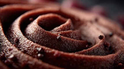 Gros plan sur une delicieuse ganache au chocolat avec texture