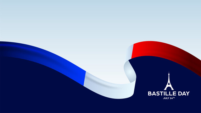 Happy bastille day background, banner of 14 july french national holiday with copy space