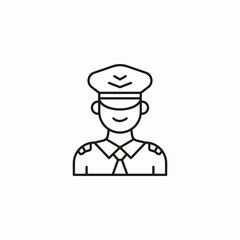 pilot uniform serious icon sign vector
