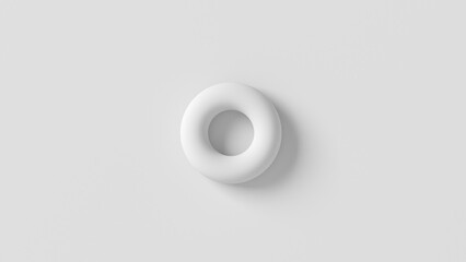 Torus isolated on gray background. Blank. Top view. 3d illustration.