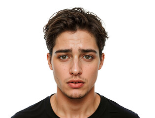 Portrait of a Young Man with Brown Hair and Freckles