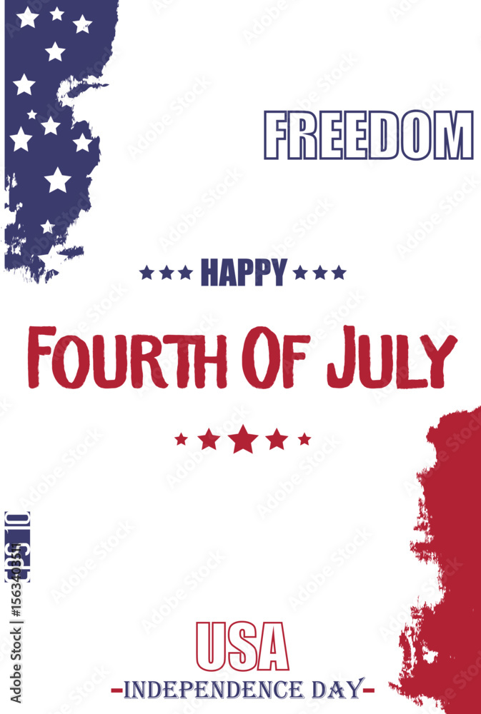 Fototapete happy 4th of july usa independence day modern typescript text usa abstract flag template