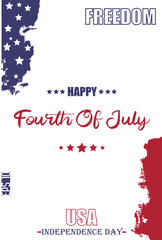 Happy 4th of July USA Independence Day Stylish Text Lettering USA Abstract Flag Template
