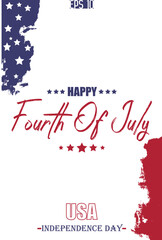 Happy 4th of July USA Independence Day Typography Text Lettering USA Abstract Flag Template