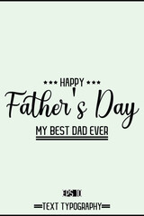 Modern Cursive Typography Text Of Happy Father's Day Vertical Template