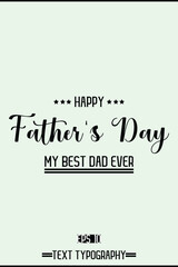 Modern Cursive Typography Text Of Happy Father's Day Vertical Template