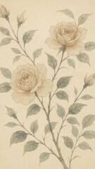 Obraz premium Elegant vintage floral illustration.